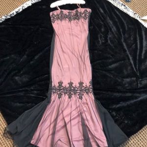 Scene strapless gown